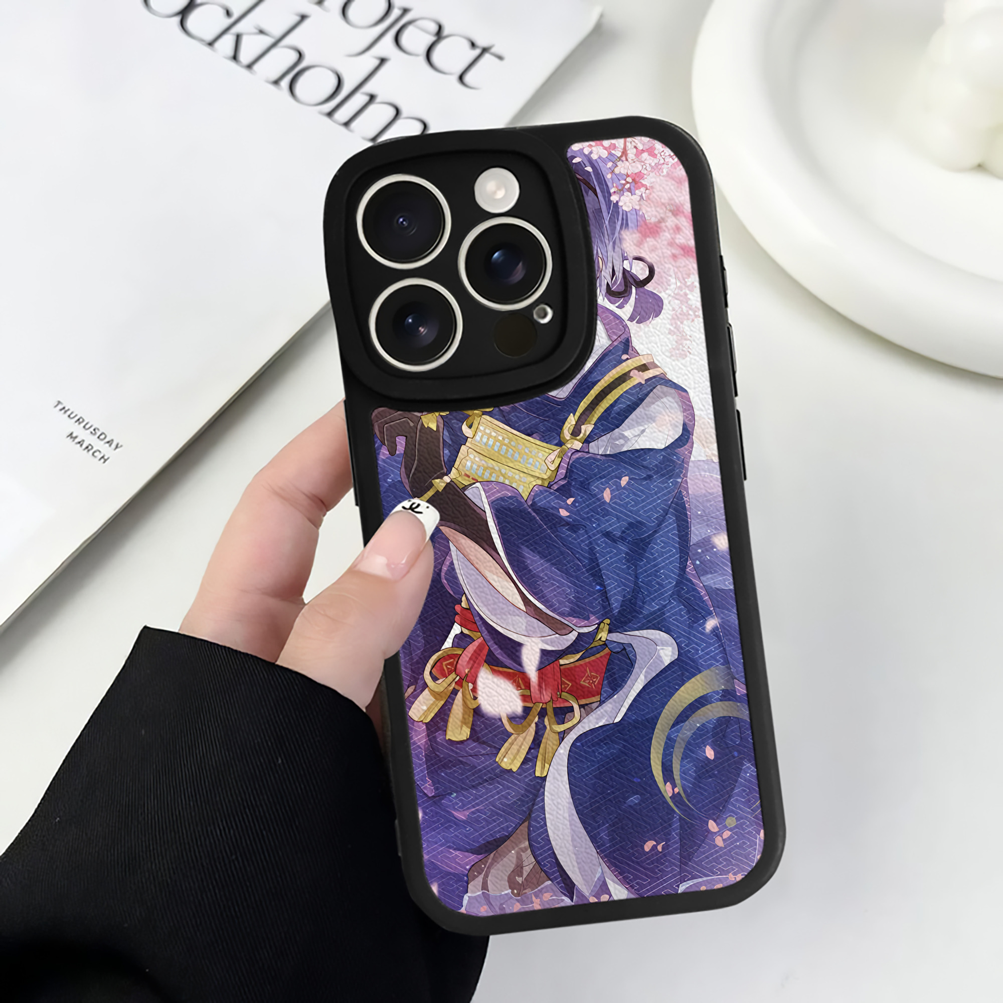 （画像用） 刀剣乱舞 Touken Ranbu 【iPhone 16シリーズ対応】シリコンスマホケース（レザー調） 材質：シリコン